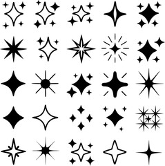 Collection of sparkling stars