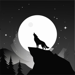 silhouette wolf