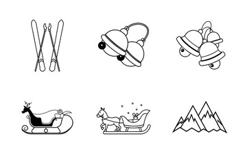 Christmas elements icon Set 6 boundle