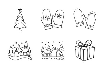 Christmas elements icon Set 6 boundle