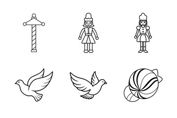 Christmas elements icon Set 6 boundle