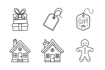 Christmas elements icon Set 6 boundle