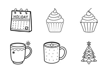 Christmas elements icon Set 6 boundle