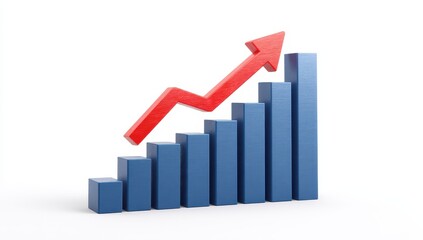 3D bar graph with rising red arrow (1)