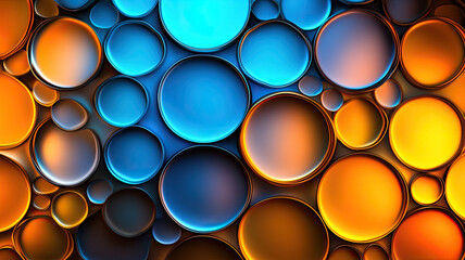 Blue and orange gradient circles with glowing soft edges
