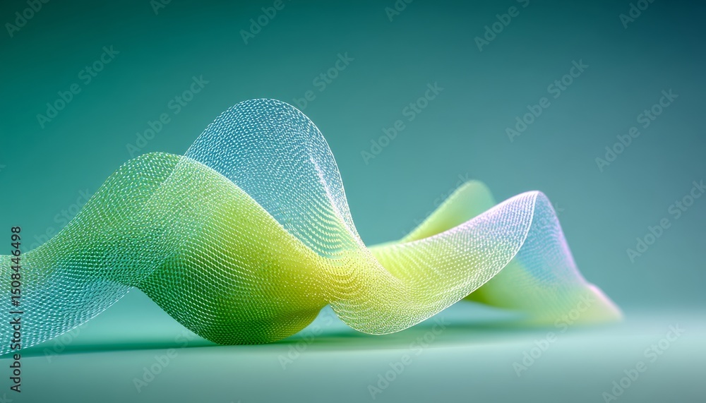 Poster flowing harmony abstract olive green gradient waves in dynamic swirls and elegant ripples