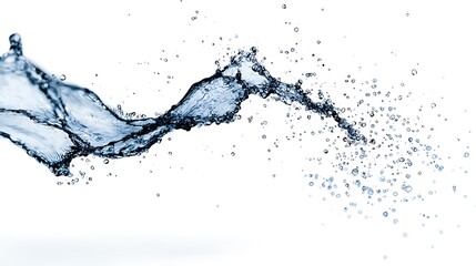 Abstract Blue Water Splash on White Background