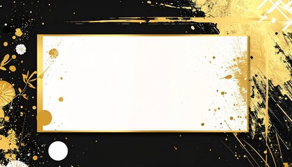 金と黒の優雅で抽象的な背景イラスト