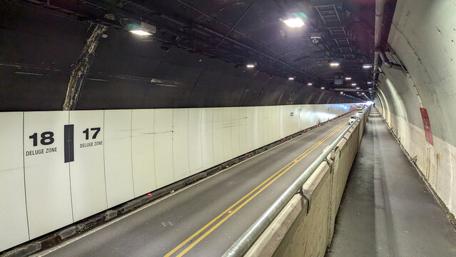 Fototapeta Inside of Mt Vic tunnel in capital city of Wellington, New Zealand Aotearoa