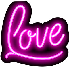 Firefly_A realistic neon sign in bright pink cursive script spelling -LOVE-, glowing softly w 93602