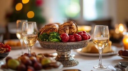Traditional Jewish meal, kosher preparation, and dietary customs