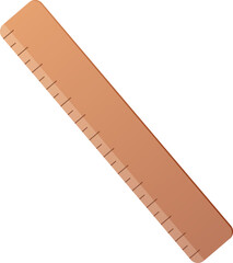 Wooden ruler in cartoon style. Ruler for school.