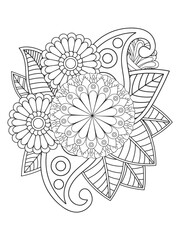 Flower coloring pages for adults