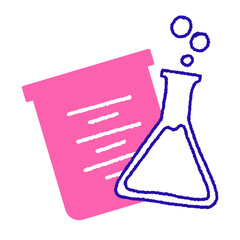 Lab glassware with beaker and flask