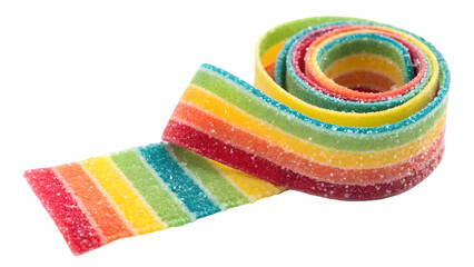 Tasty Rainbow Sour Belt Candy Isolated