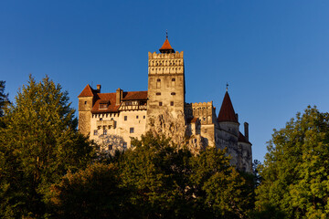 Fototapeta premium The medieval Bran Castle in Romania, Dracula's Castle, an important tourist attraction in Romania
