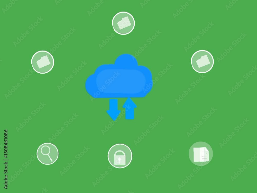 Poster cloud computing for data transmission, database, data storage, and backup. networking and internet s