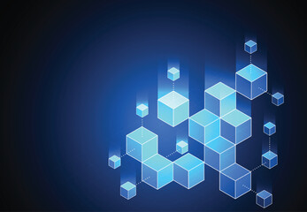 Abstract blockchain digital technology concept. Big data design. Vector illustration