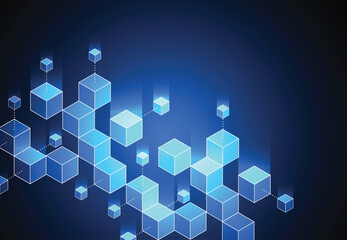 Abstract blockchain digital technology concept. Big data design. Vector illustration