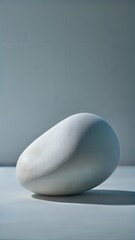Abstract white stone sculpture minimalist background