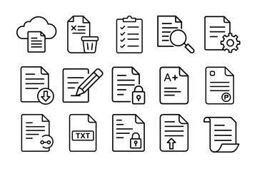 "Document and File Management Line Icons &ndash; Vector Outline Set"