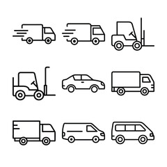 transportation icons set