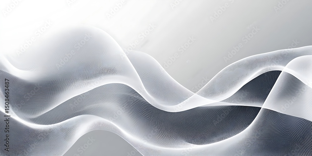 Aufkleber abstract grey background poster with dynamic waves. technology network. modern vector illustration d