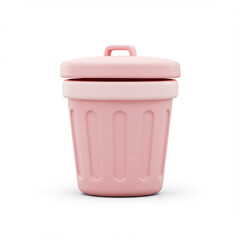 3D Trash Bin in Toy-Like Pastel Style.