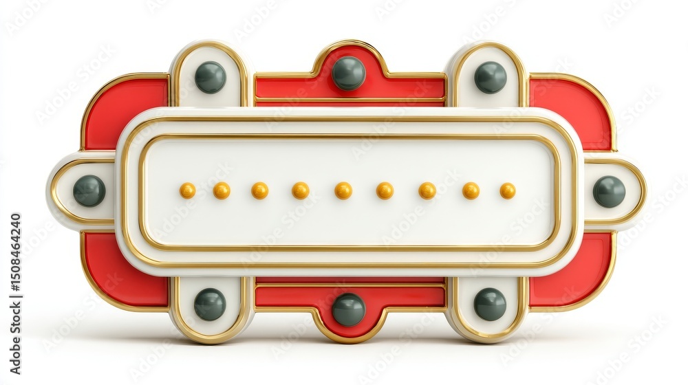 Poster a white background serves as the backdrop for a 3d rendering of a retro-style red marquee featuring 
