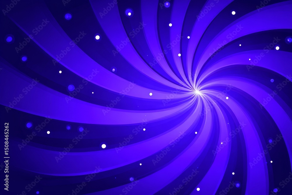 Aufkleber a retro pop art style design featuring spiral stripes is set on a simple violet background