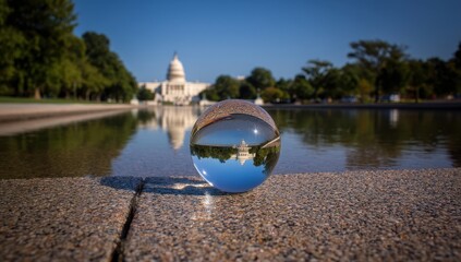 Crystal ball reflecting Capitol building