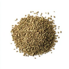 Aromatic ajwain seeds spice heap isolated