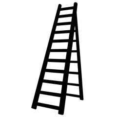 ladder silhouette on white background  