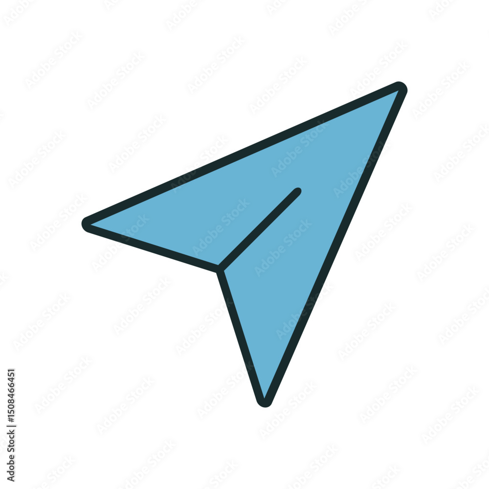 Poster send message symbol in modern vector graphic with clean blue color