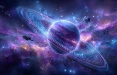 A surreal 3D representation illustrates asteroids hitting and impacting a planet