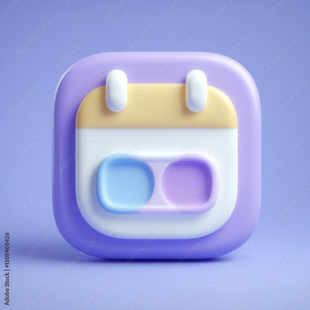 Poster for mockups and web banners, a 3d calendar icon is rendered on a clean background, incorporating a c
