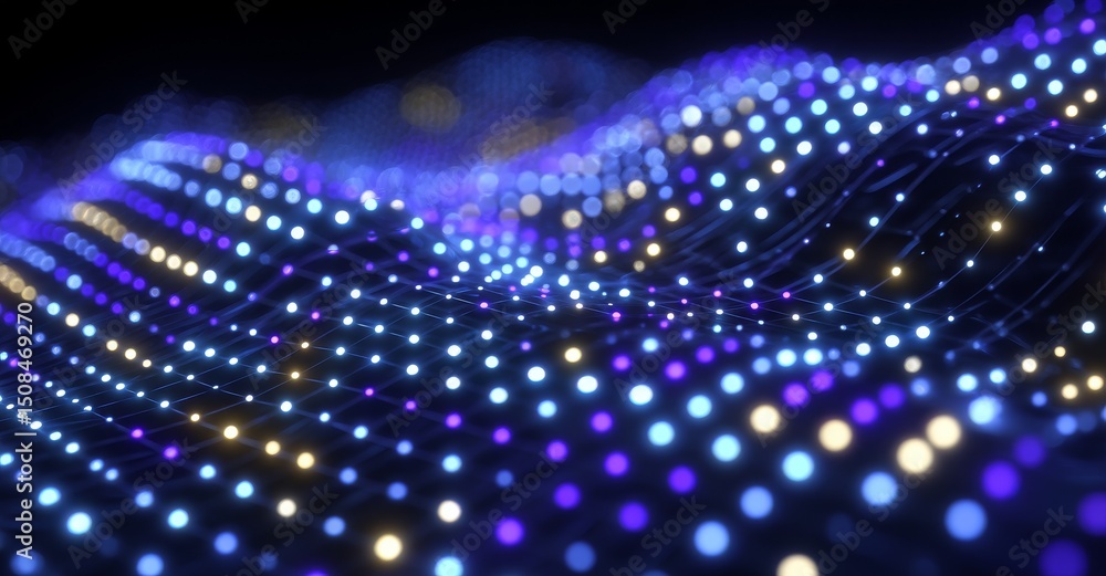 Aufkleber a virtual reality contains a vast universe of data within it, set against an abstract metaverse back