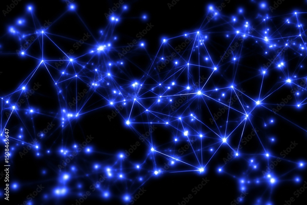 Poster a dark background features abstract polygonal lines, symbolizing big data, technology, the metaverse