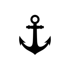Simple anchor silhouette icon isolated on transparent background