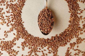 Harvesting the wholesome goodness of organic brown rice on a rustic table