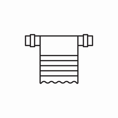Towel rack bathroom accessory icon vector sign