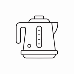 Electric kettle kitchen appliance icon vector sign