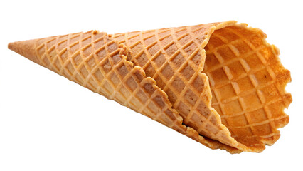 Waffle Ice Cream Cone with Crispy Pattern