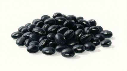 Earth & Ink black beans isolated watercolor vector illustration svg