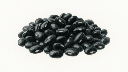Midnight Legumes black beans isolated watercolor vector illustration svg
