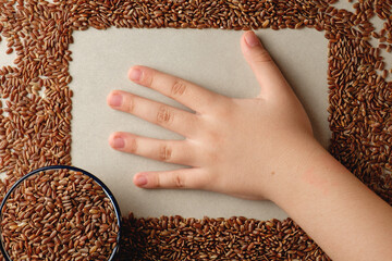 Exploring the texture and shape of organic brown rice surrounded by nature