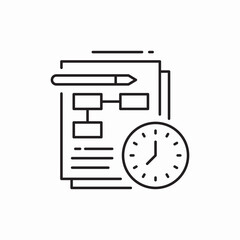 document time watch icon vector sign