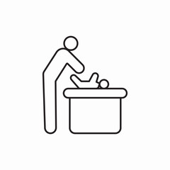 Baby changing table facility icon vector sign