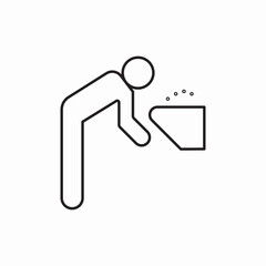 Drinking water fountain facility icon vector sign