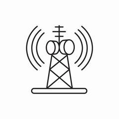 Radio tower broadcast signal icon vector sign